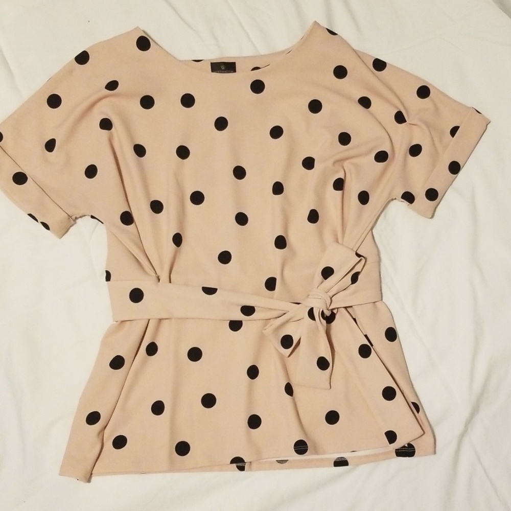 Pink polka dot professional work or day shirt